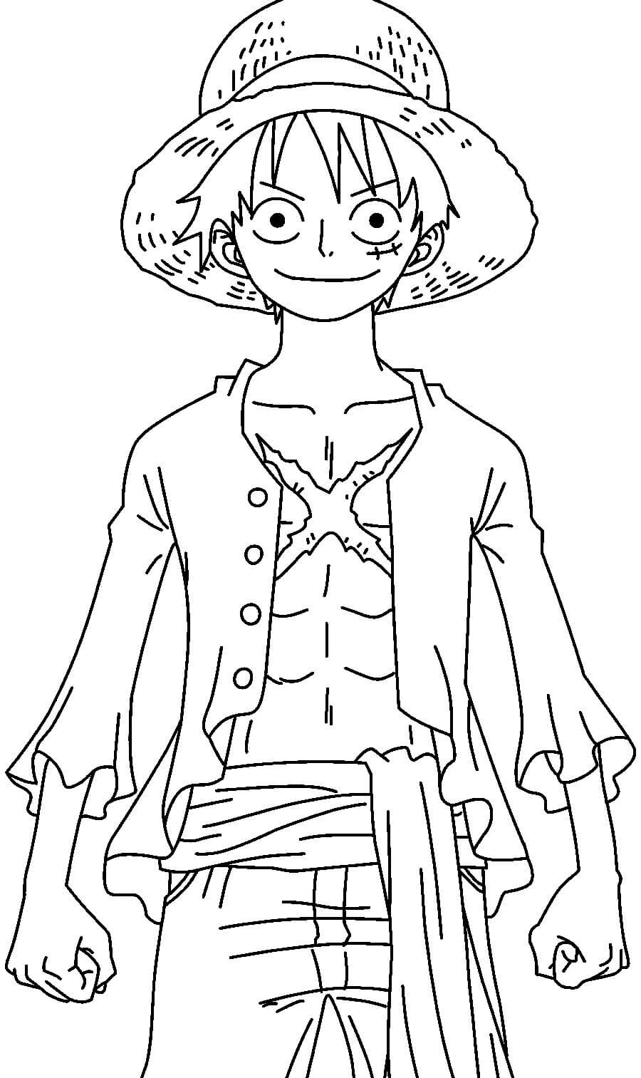 Desenhos de Luffy Sorrindo para colorir
