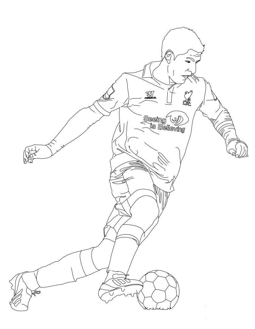 Desenhos de Luis Suárez Chuta Uma Bola De Futebol para colorir