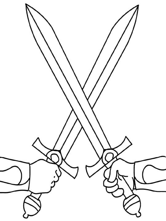Desenhos de Luta de Duas Espadas para colorir