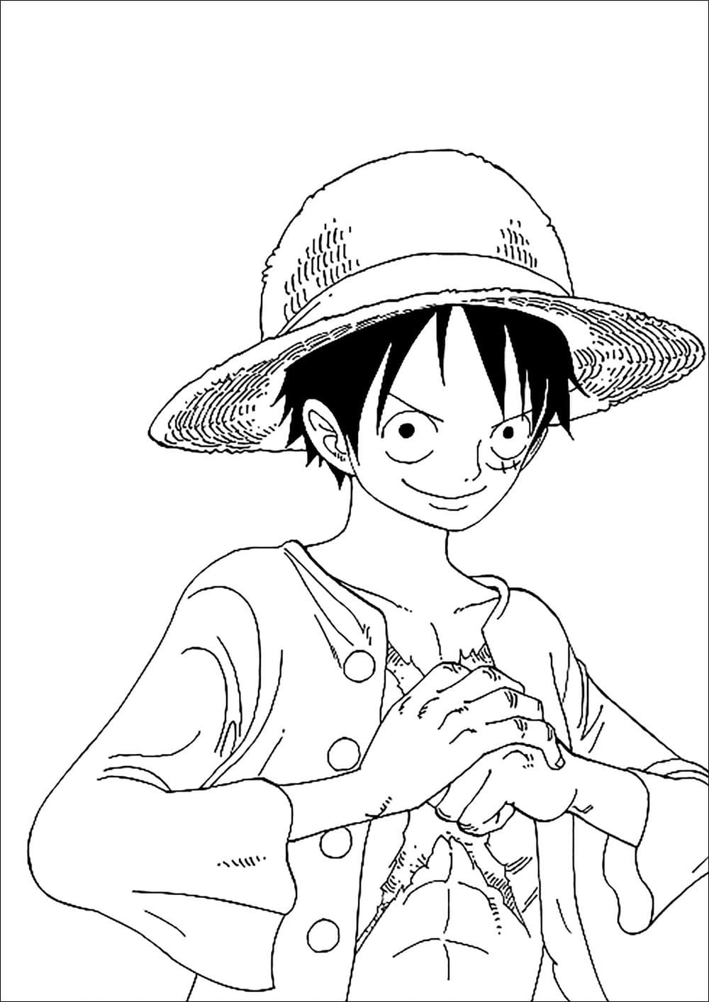 Monkey D. Luffy pronto para a batalha para colorir