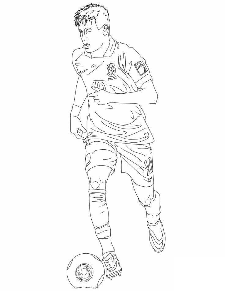 Neymar Joga Futebol para colorir