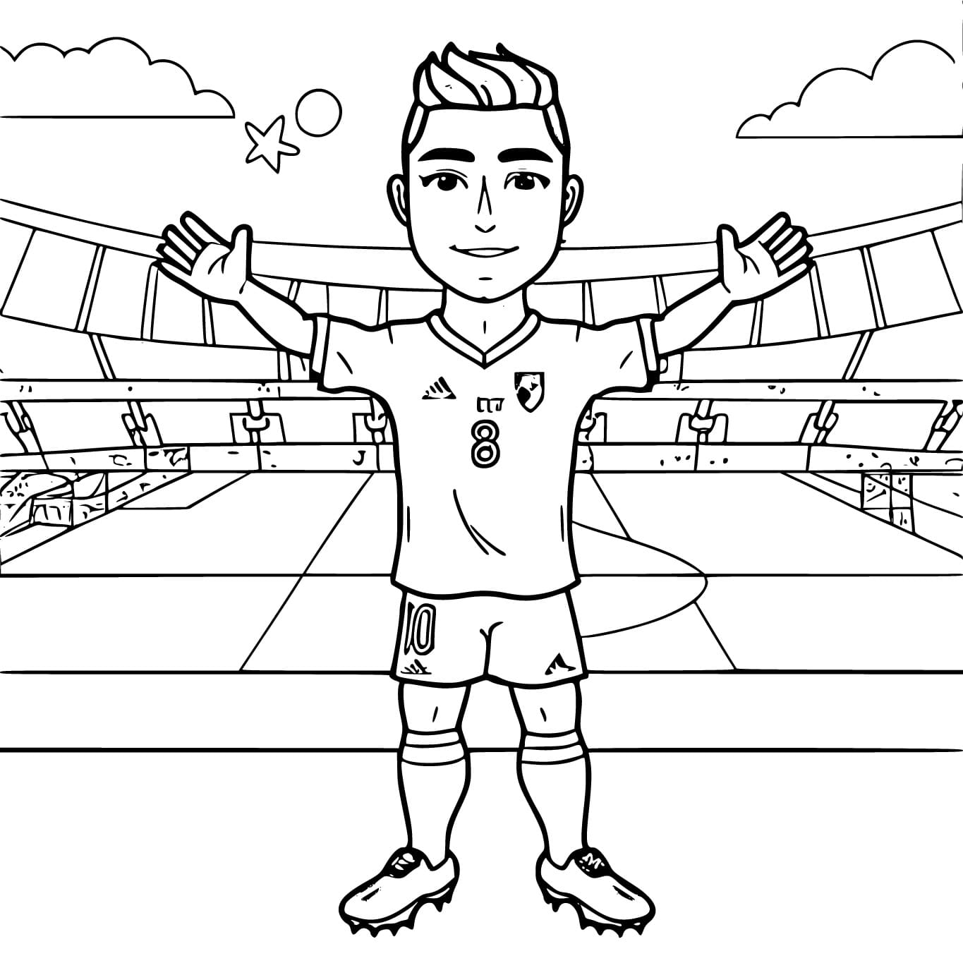 Pequeno Cristiano Ronaldo para colorir