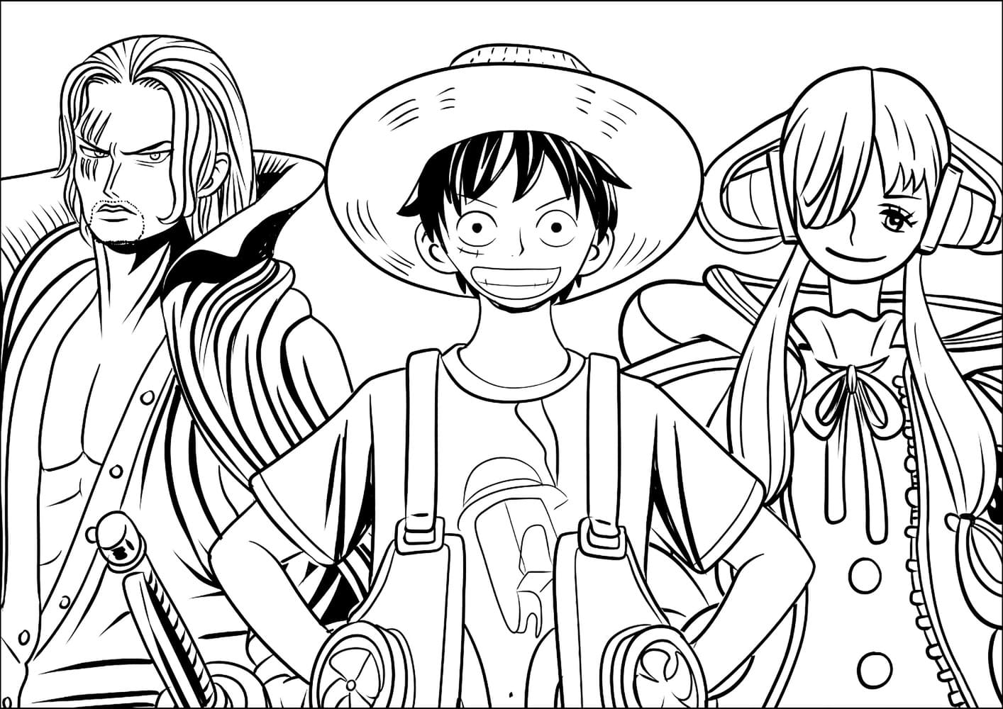 Personagens principais de One Piece para colorir