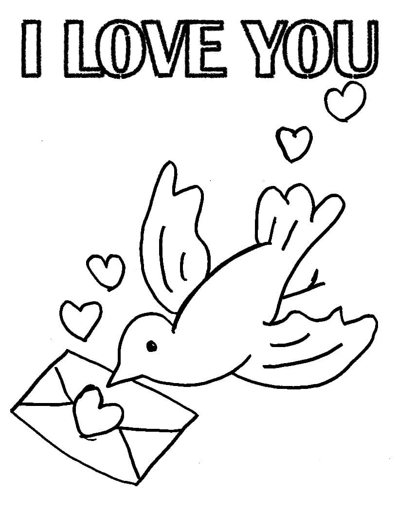 Pigeon with Love para colorir