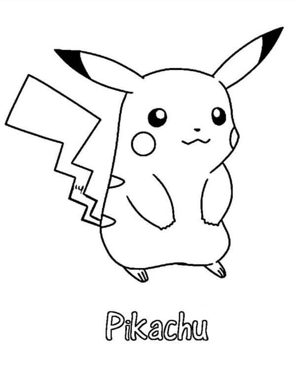 Desenhos de Pikachu Básico para colorir