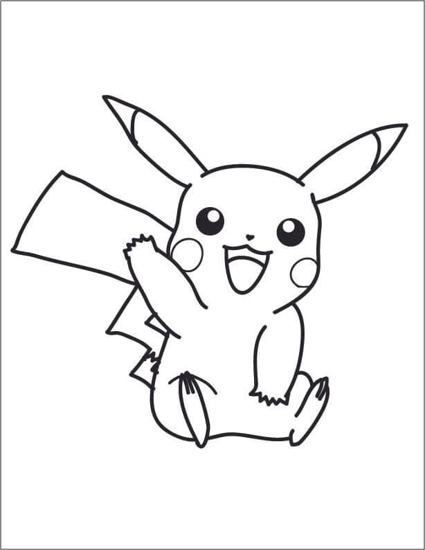 Desenhos de Pikachu Diga Oi para colorir