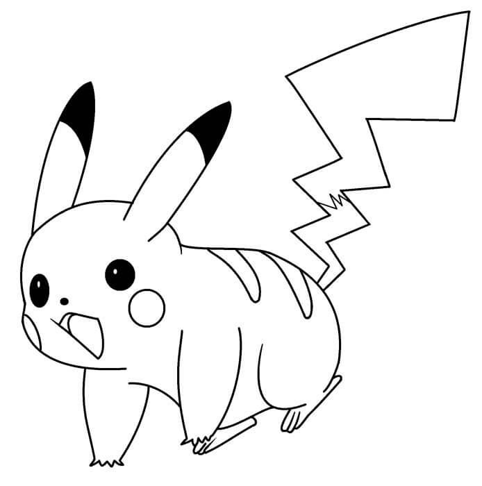 Pikachu Surpreso para colorir