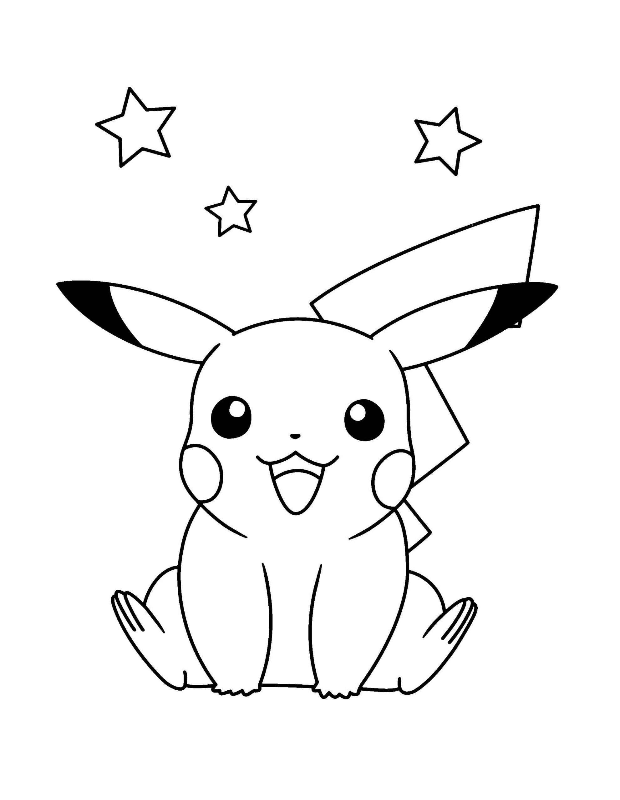Pikachu e Estrela para colorir