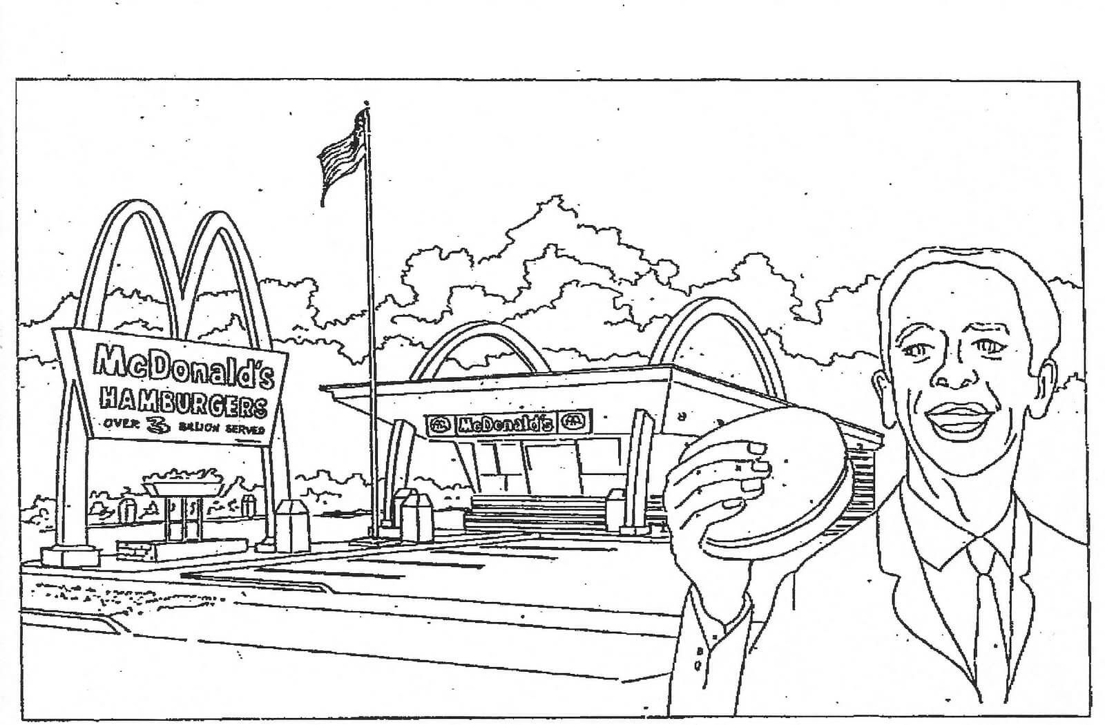 Pôster do McDonald para colorir