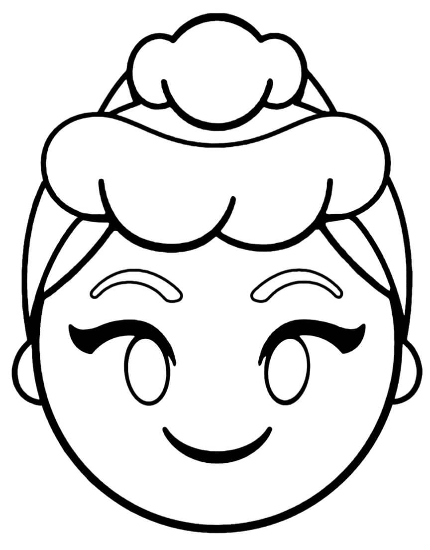 Princesa Emoji para colorir