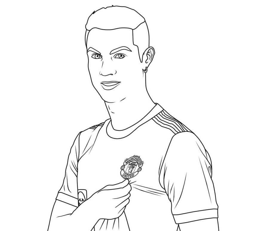 Retrato de Cristiano Ronaldo para colorir