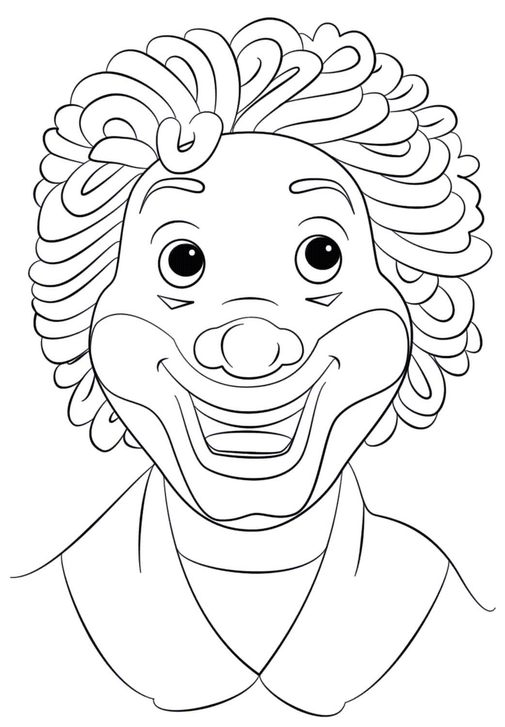 Rosto de Boneco Palhaço de Ronald McDonald para colorir