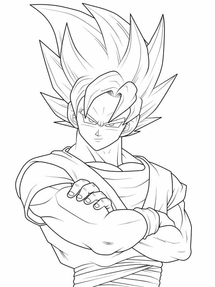 Rosto de Goku para colorir