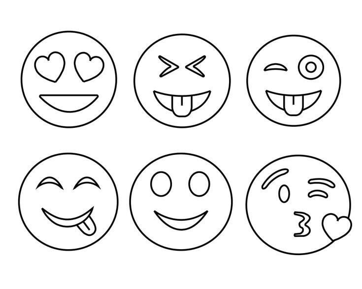 Desenhos de Emoji para Colorir