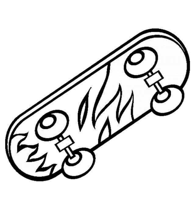 Desenhos de Skate Simples para colorir