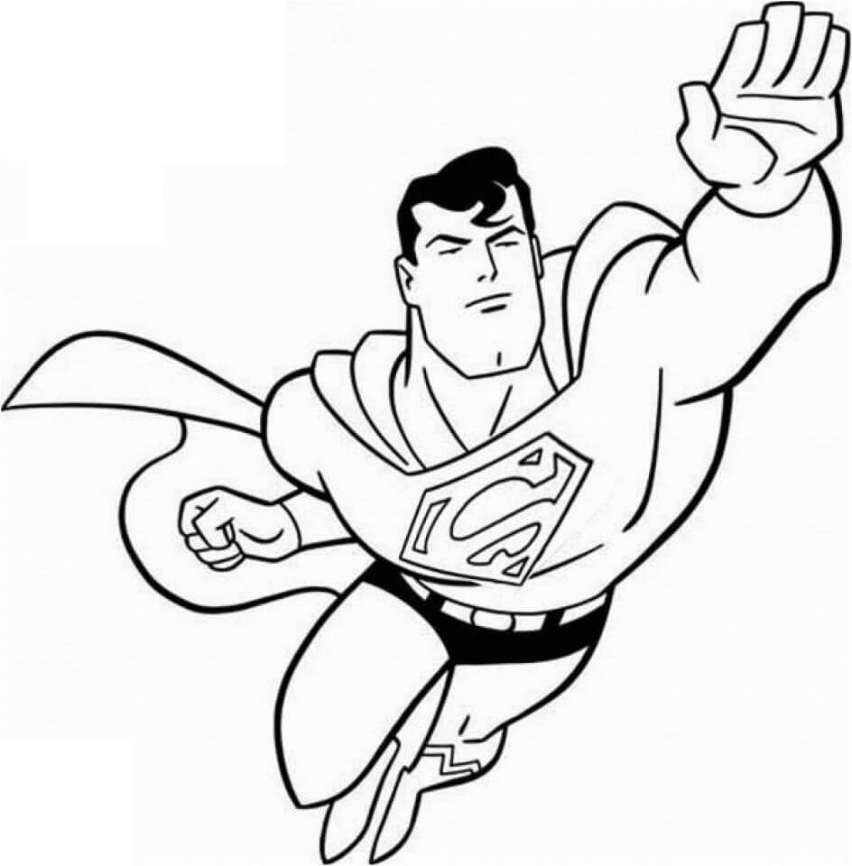 Desenhos de Super-Homem Voando para colorir