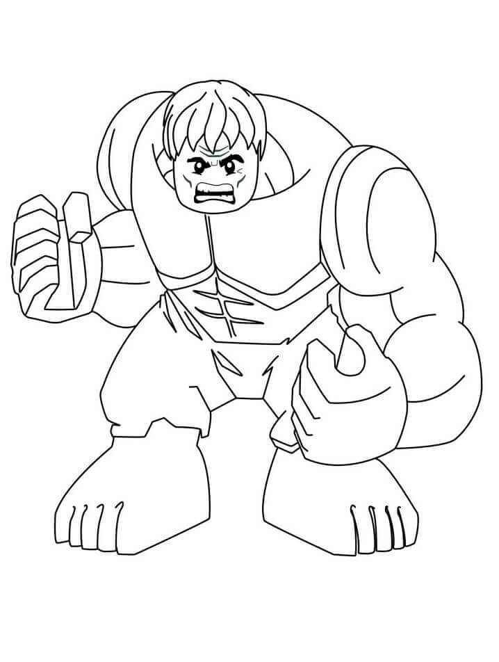 Desenhos de Super-herói Lego Hulk para colorir