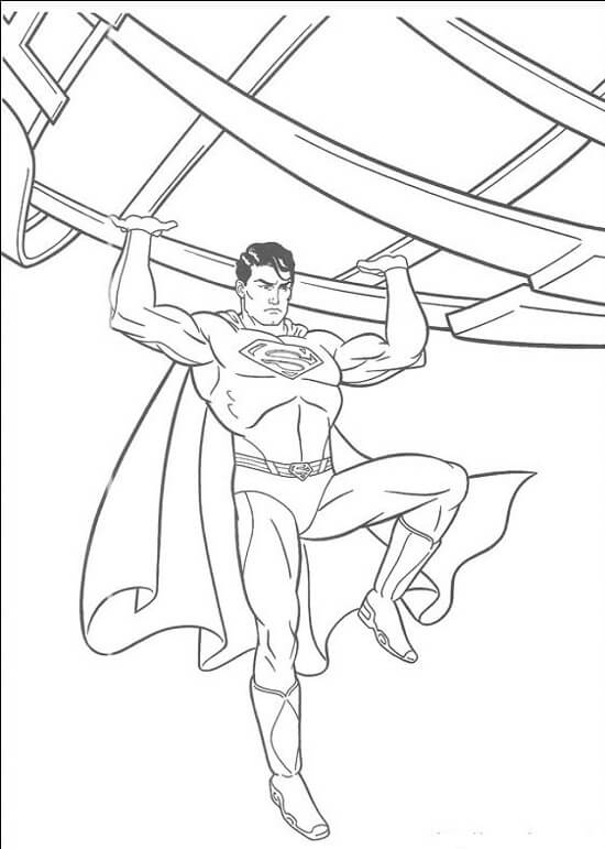 Desenhos de Superman Levanta o Avião para colorir