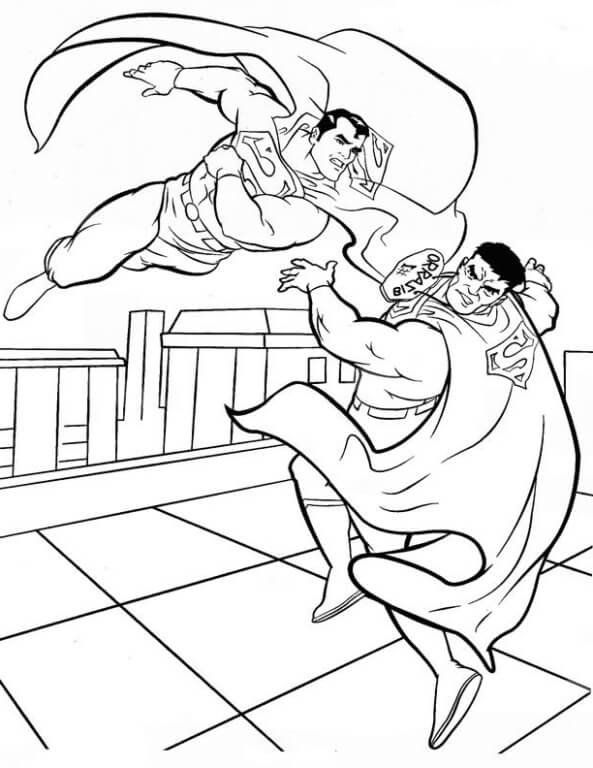 Desenhos de Superman Luta contra Monstros para colorir
