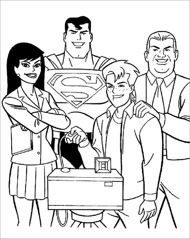 Superman e Amigos Divertidos para colorir