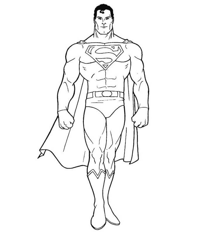 Superman em Pé para colorir