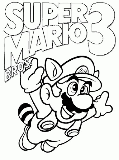 Supser Mario 3 para colorir