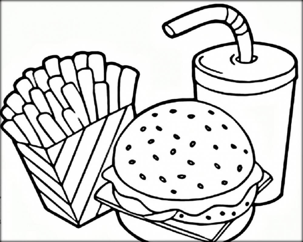 Três Alimentos do McDonald para colorir