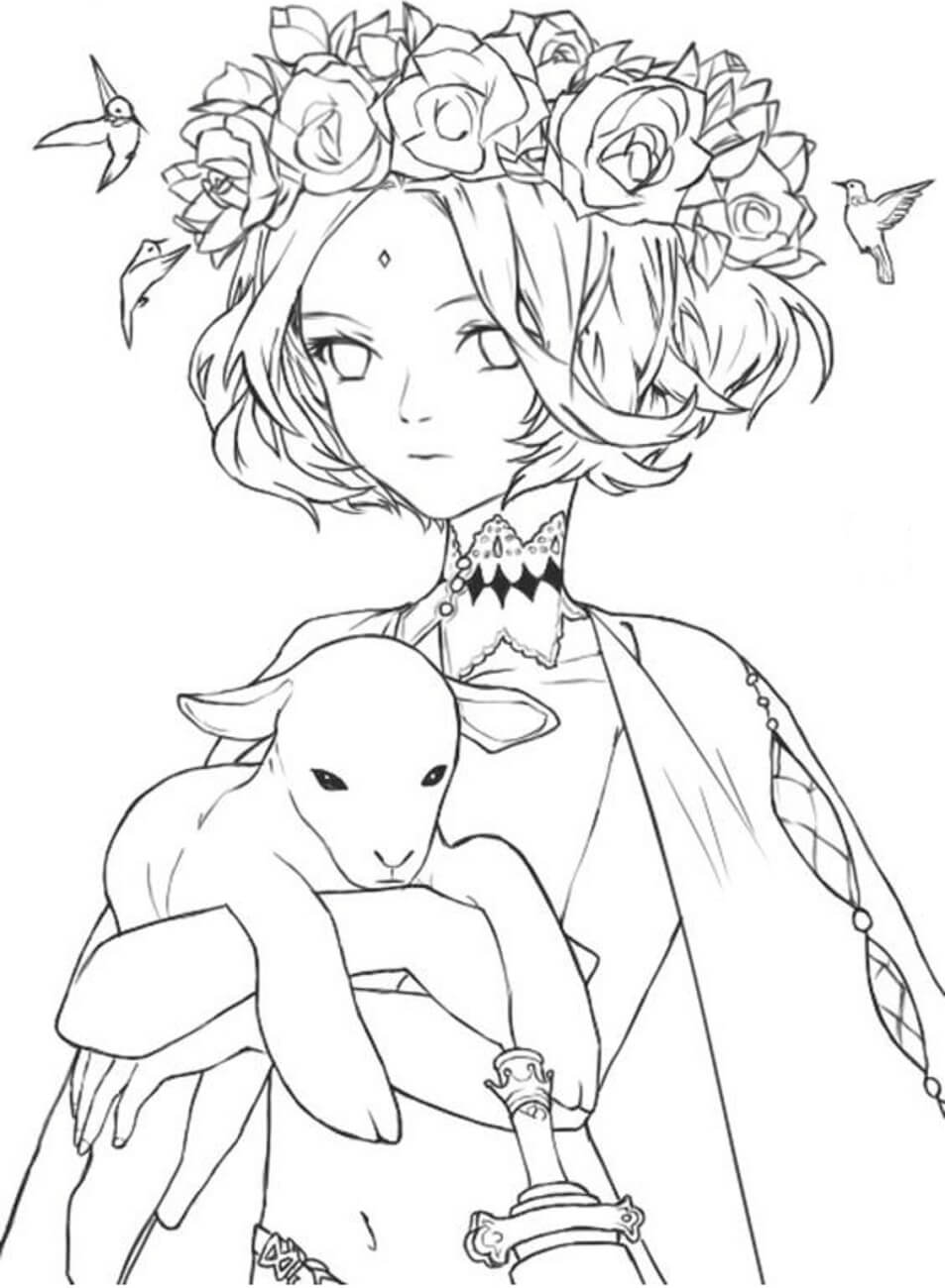 A Princesa E As Ovelhas para colorir