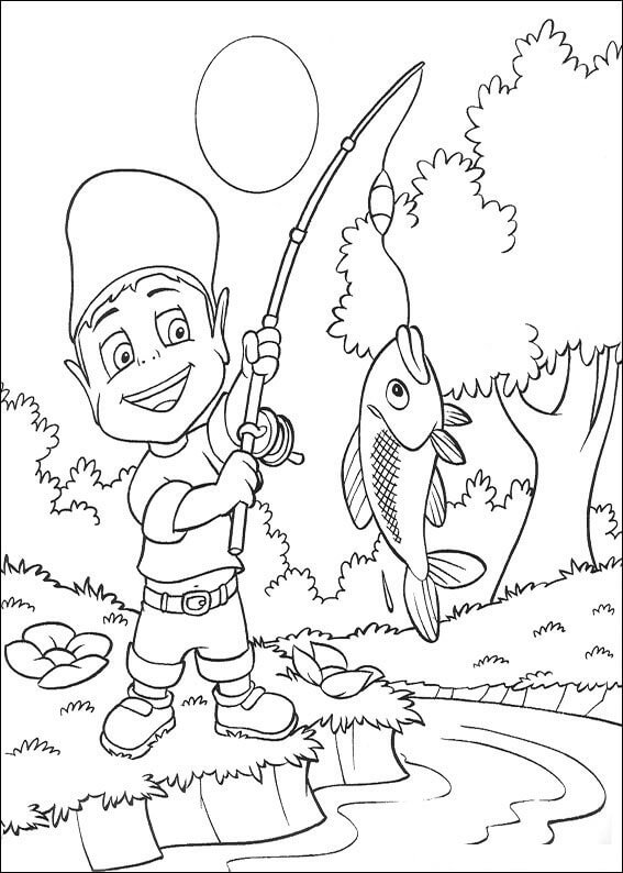 Adiboo Está Pescando para colorir