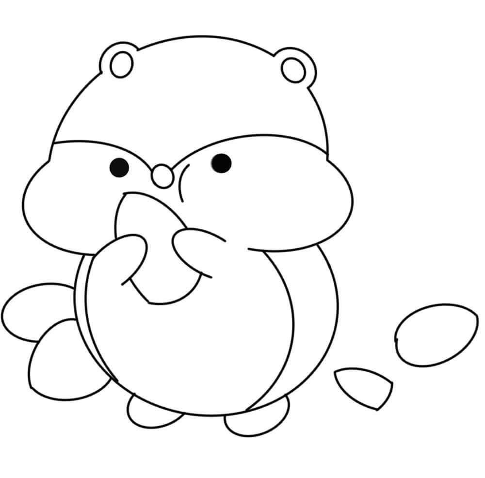 Desenhos de Adorável Hamster para colorir