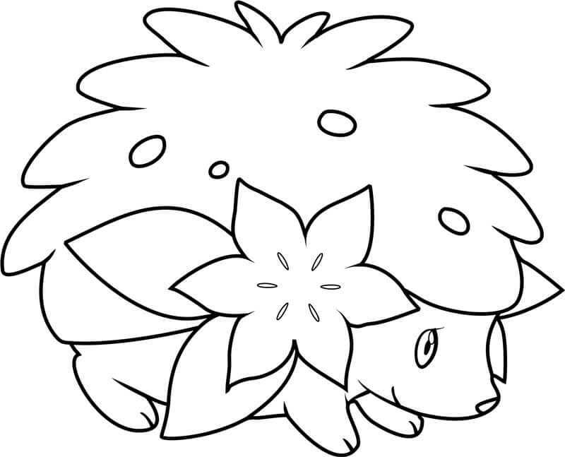 Adorável Pokémon Shaymin para colorir