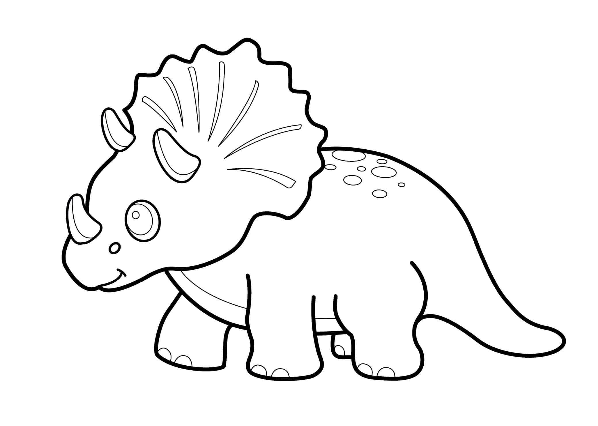 Bebê Triceratops Fofo para colorir
