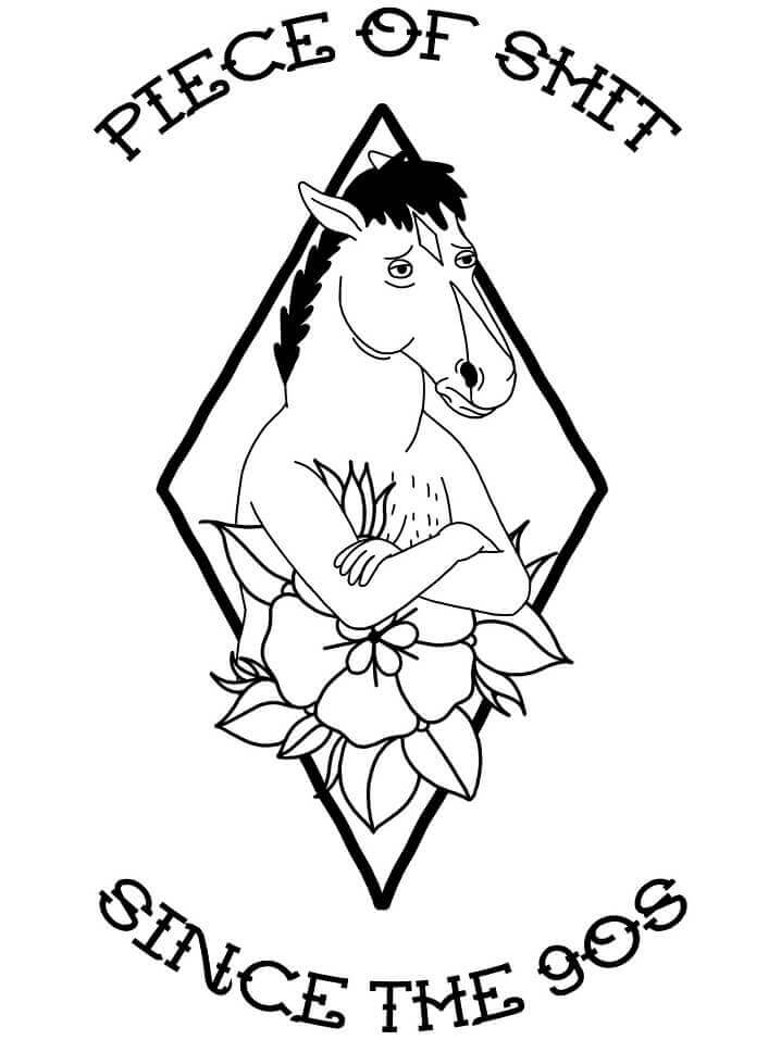 Desenhos de BoJack Tatuagem De Cavaleiro para colorir