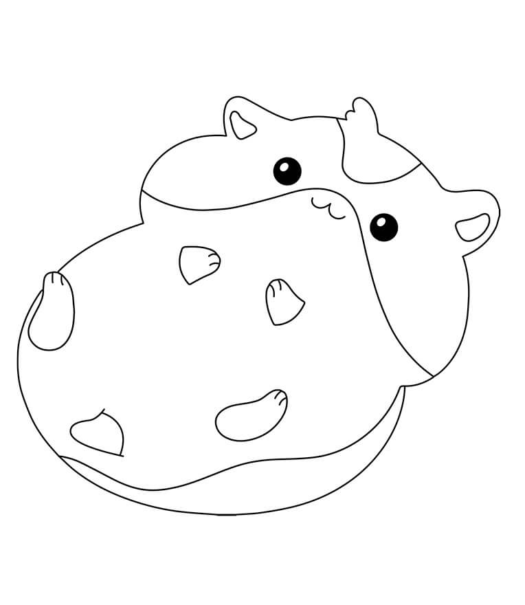 Desenhos de Bonito Hamster para colorir