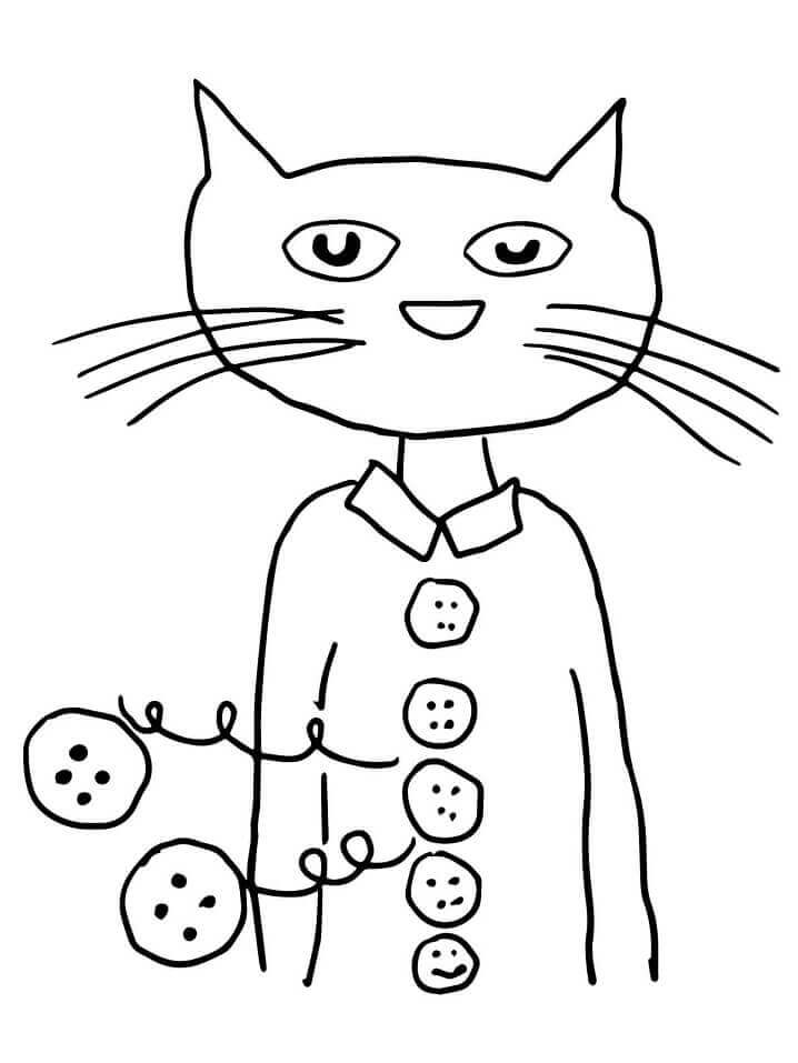 Botões Descolados Pete, O Gato para colorir