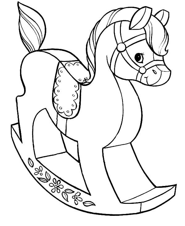 Cavalo Madeira para colorir