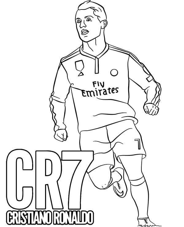 Desenhos de Cristiano Ronaldo Corre para colorir