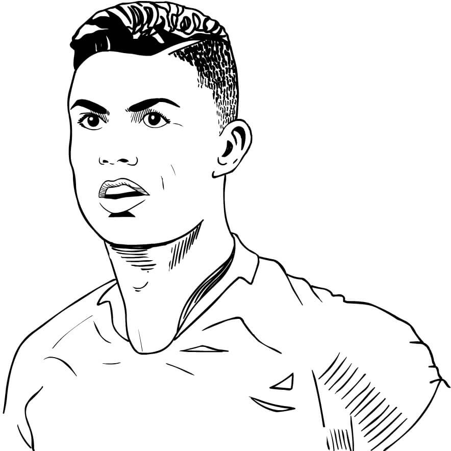 Cristiano Ronaldo E Logotipo Do Real Madrid para colorir