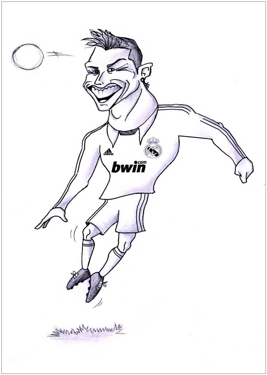 Desenhos de Cristiano Ronaldo Engraçado para colorir