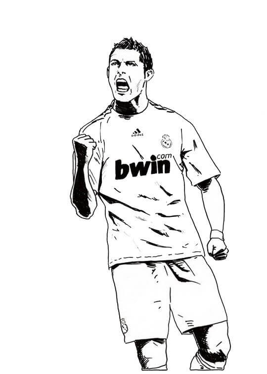 Cristiano Ronaldo Zangado para colorir
