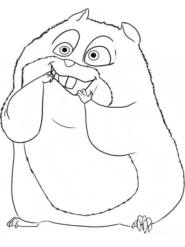 Desenhos de Desenho Animado Hamster Engraçado para colorir