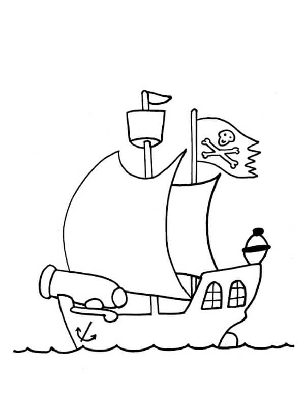 Desenho Do Navio Pirata para colorir