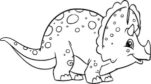 Desenhos Animados Do Bebê Triceratops para colorir