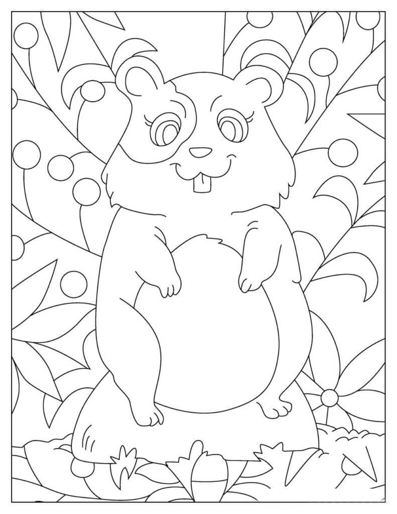 Design grátis de Hamster para colorir