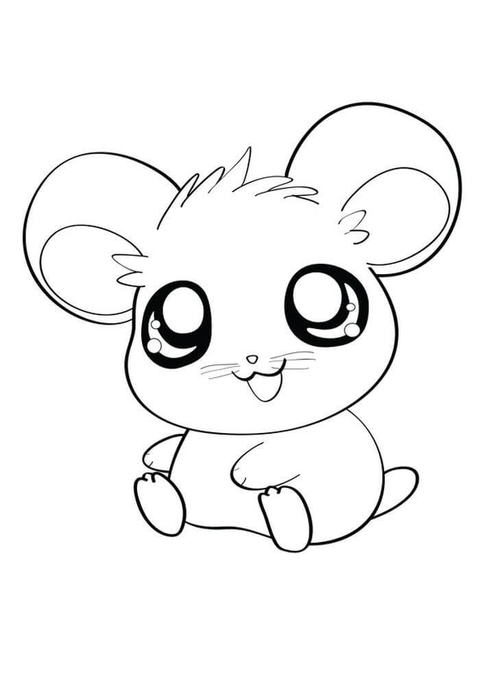 Desenhos de Divertido Hamster Sentado para colorir