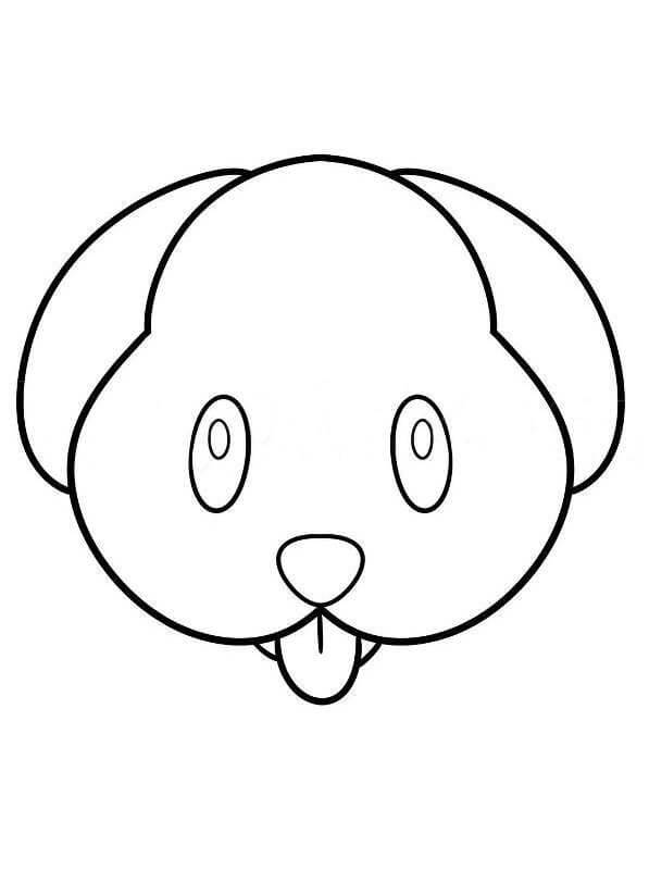 Emoji De Cachorro para colorir