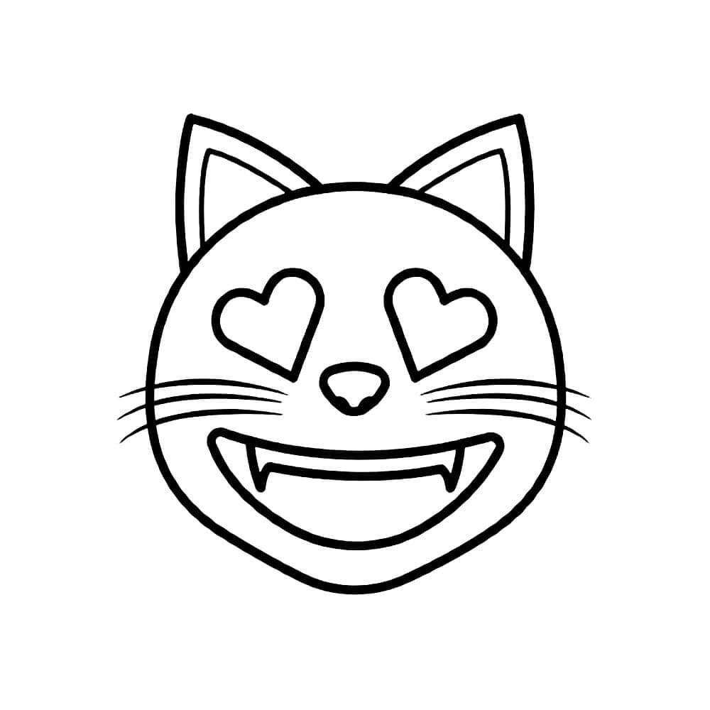 Emoji De Gato Engraçado para colorir