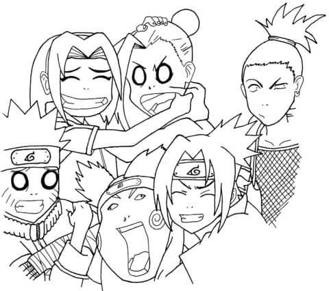 Equipe 7 E 10 Em Naruto para colorir