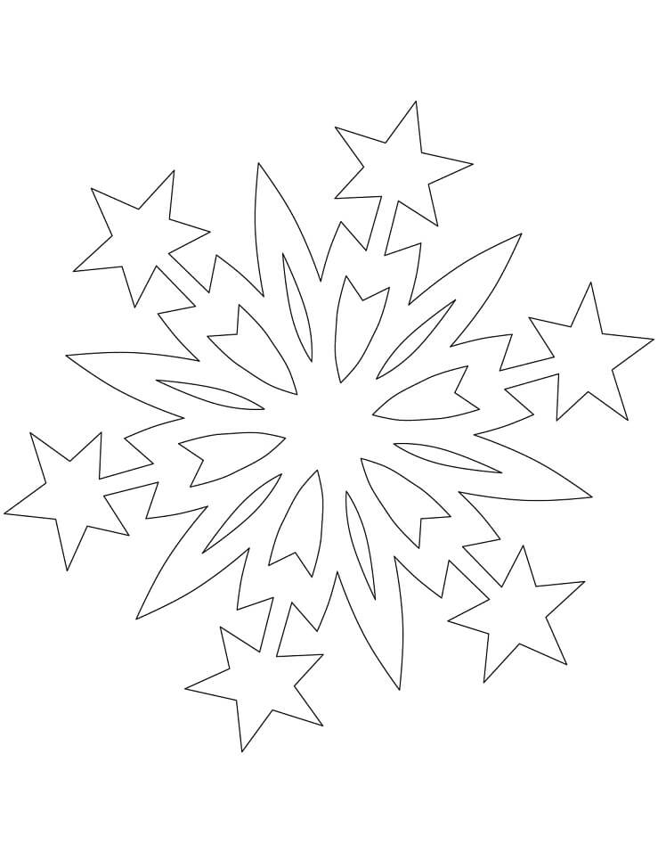 Desenhos de Floco De Neve Com Estrelas De Natal para colorir