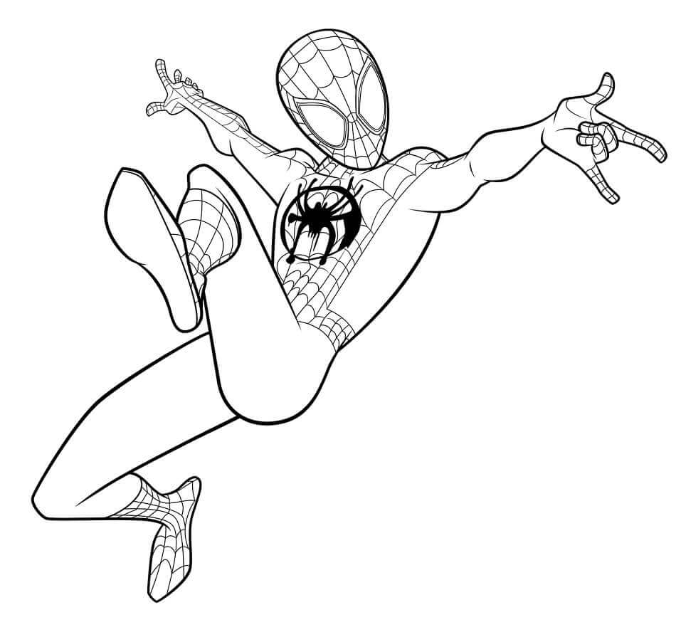 Desenhos de Frio Homem-Aranha Miles Morales para colorir